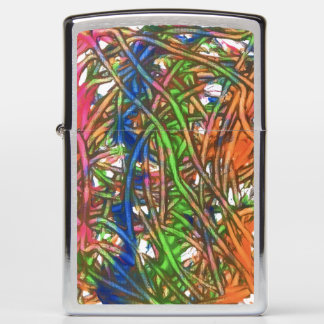 Pink, Blue, Green, Orange, Marble Artwork Zippo Lighter