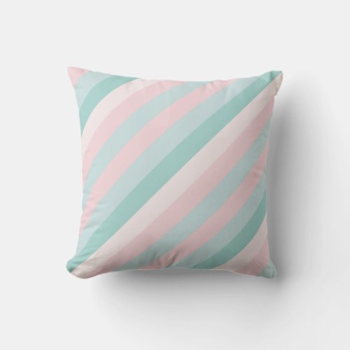 Pink Blue Green Stripes Color Harmony Template Throw Pillow