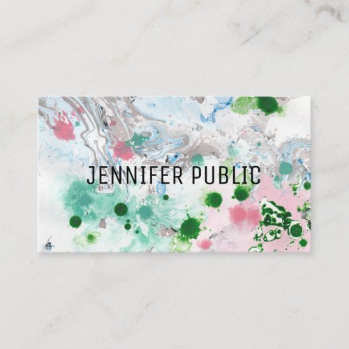 Pink Blue Green Trendy Abstract Elegant Template Business Card