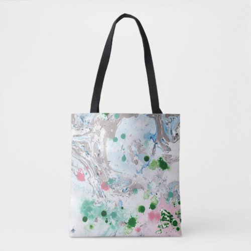 Pink Blue Green White Modern Abstract Template Tan Tote Bag