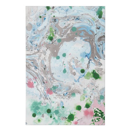 Pink Blue Green White Trendy Modern Abstract Art Faux Canvas Print