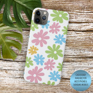 Pink Blue Green Yellow Orange Flower Art Pattern Iphone 11 Pro Max Case at Zazzle