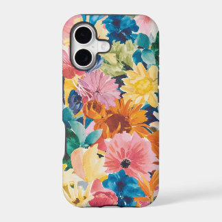 Pink Blue Green Yellow Orange Flower Art Pattern iPhone 17 Case