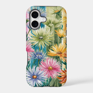 Pink Blue Green Yellow Orange Flower Art Pattern iPhone 17 Case