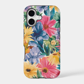 Pink Blue Green Yellow Orange Flower Art Pattern iPhone 17 Case