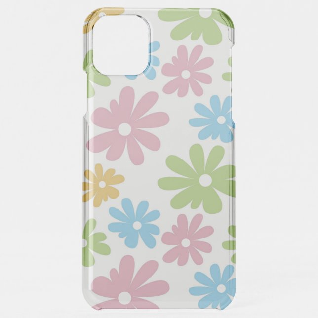 Pink Blue Green Yellow Orange Flower Art Pattern Uncommon iPhone Case (Back)