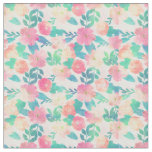 Pink Blue Hand Paint Floral Girly Design Fabric