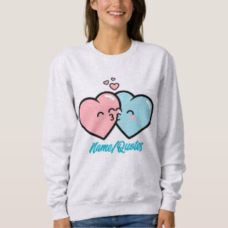 Pink & Blue Hearts Kiss Sweatshirt