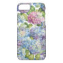 Pink Blue Hydrangea in Bloom Floral Pattern iPhone 8/7 Case