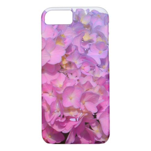 Pink Blue Hydrangeas elegant pink purple flowers iPhone 87 Case