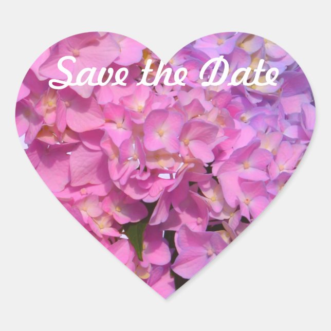 Pink Blue Hydrangeas elegant pink purple flowers Heart Sticker (Front)
