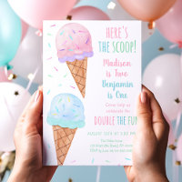 Pink Blue Ice Cream Joint Birthday