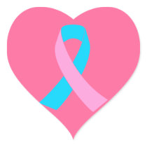 Pink & Blue - Infertility Awareness Ribbon Heart Sticker