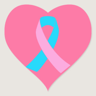 Pink & Blue - Infertility Awareness Ribbon Heart Sticker