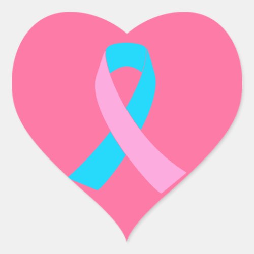 Pink  Blue _ Infertility Awareness Ribbon Heart Sticker