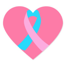 Pink & Blue - Infertility Awareness Ribbon Heart Sticker