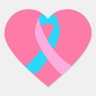 Pink & Blue - Infertility Awareness Ribbon Heart Sticker