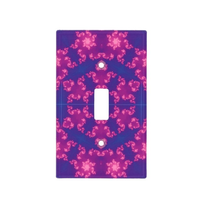 Pink & Blue Kaleidoscope Gradient Snowflake Light Switch Cover (Front)