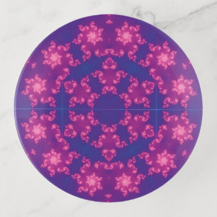 Pink & Blue Kaleidoscope Gradient Snowflake Trinket Tray