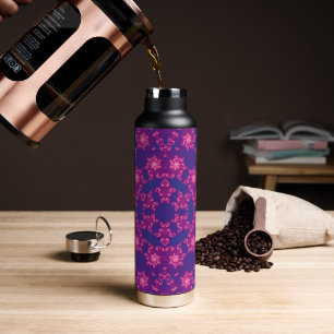 Pink & Blue Kaleidoscope Gradient Snowflake Water Bottle