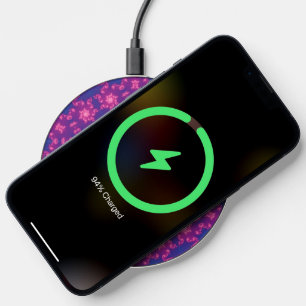 Pink & Blue Kaleidoscope Gradient Snowflake Wireless Charger