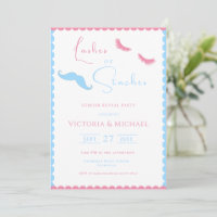 Pink & Blue Lashes or Staches Gender Reveal
