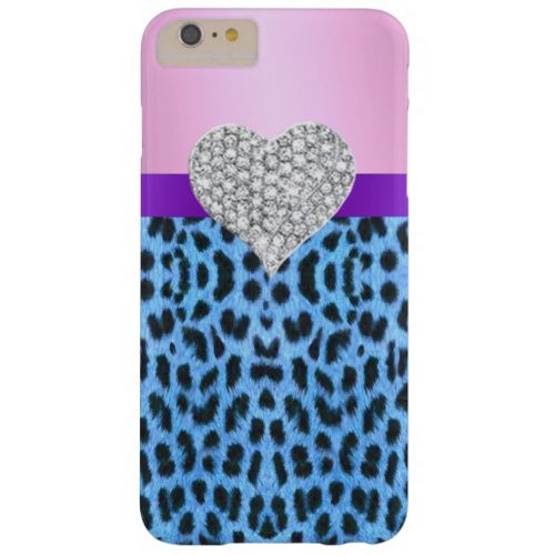 Pink Blue Leopard Print Heart iPhone 6 Case