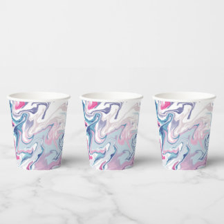 Pink & Blue Liquid Acrylic Paper Cups – Modern 