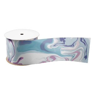 Pink & Blue Liquid Acrylic Satin Ribbon – Modern 