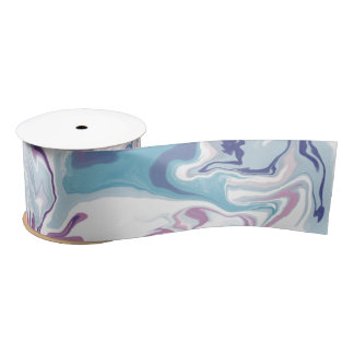 Pink & Blue Liquid Acrylic Satin Ribbon – Modern