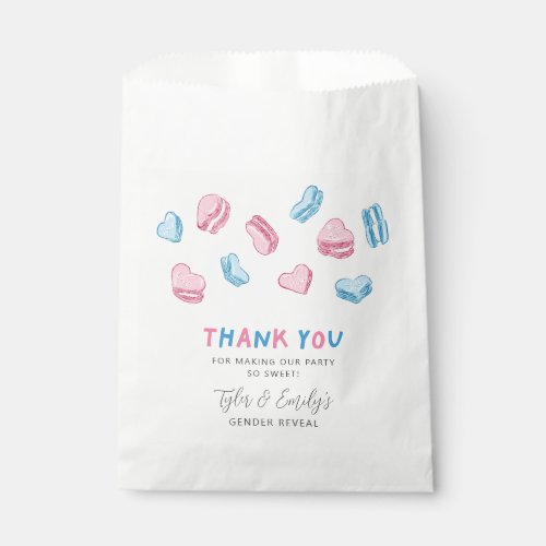 Pink Blue Macarons Gender Reveal Party Favor Bag