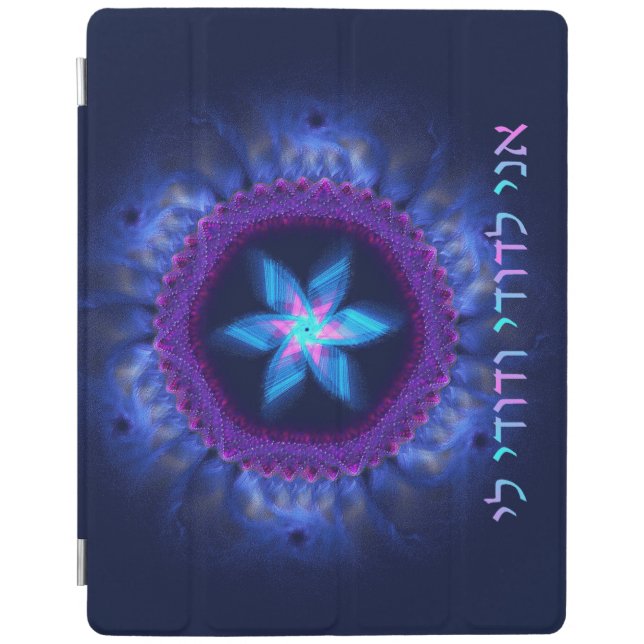 Pink - Blue Magen iPad Smart Cover (Front)