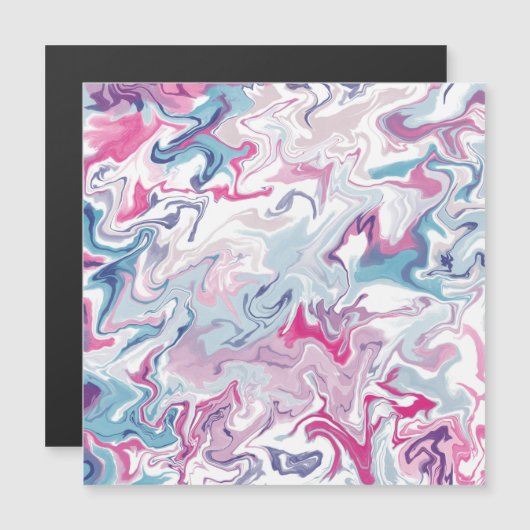 Pink Blue Marble Abstract Magnetic Card – Artistic (Front/Back)