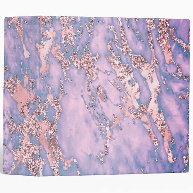 pink blue marble design 3 ring binder (Front/Spine)