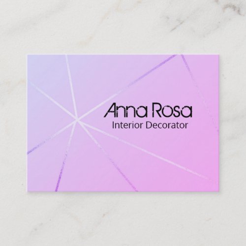  Pink Blue Modern Geometric Rose Gold Foil Business Card