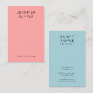 Pink Blue Modern Simple Elegant Template Business Card