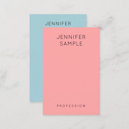 Pink Blue Modern Simple Elegant Template Business Card