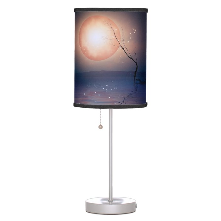 Pink Blue Moon Stars Modern Table Lamp Zazzle Blue Moon Stars Modern Table Lamp