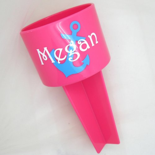 Pink  Blue Nautical Beach Spiker Cup Holder