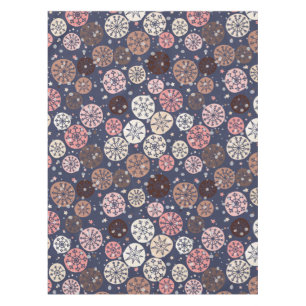 Pink blue neutrals snowflakes winter tablecloth