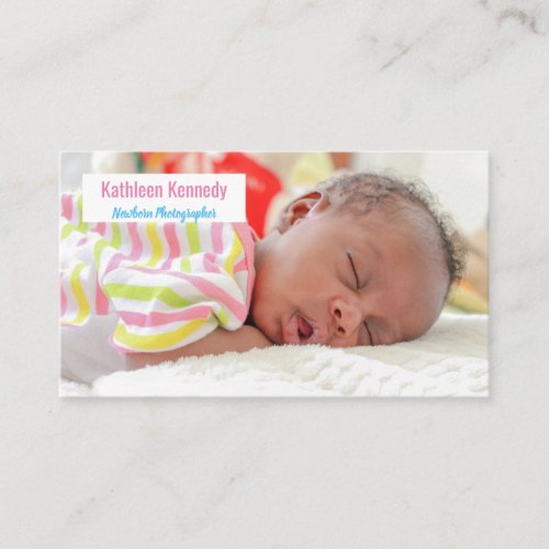Pink  Blue Newborn Photography Baby Photographer Business Card