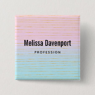 Pink Blue Ombre with Gold Lines Profession Button