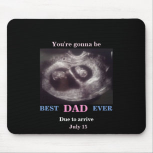Pink & Blue on Black Ultrasound Twins Mousepad