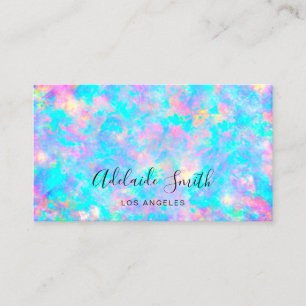 pink blue opal stone business card