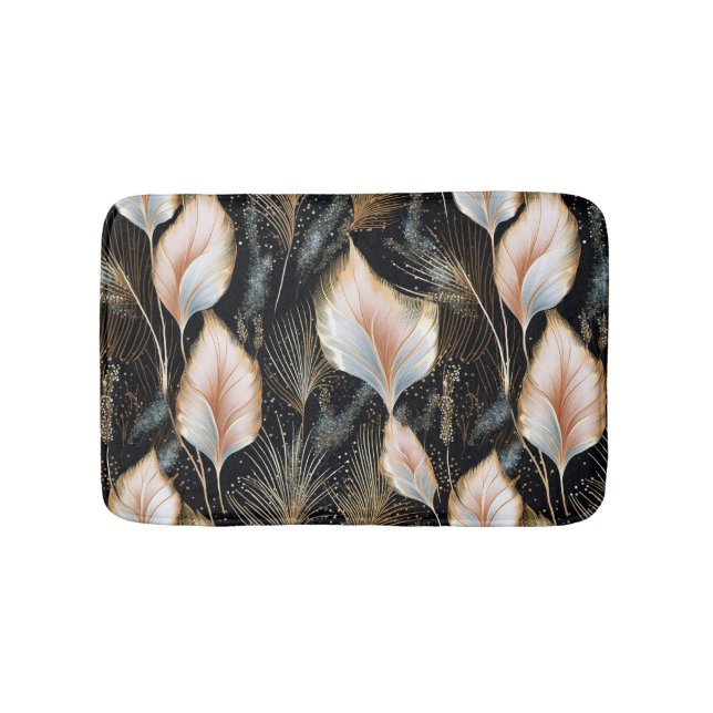 Pink & Blue Pampas Grass Glitter Bath Mat (Front)