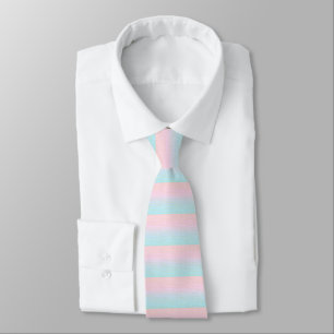 Pink Blue Pastel Gradient with Gold Lines Pattern Neck Tie