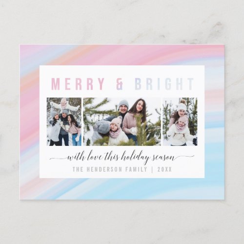 Pink  Blue Pastel Merry  Bright Holiday Photo