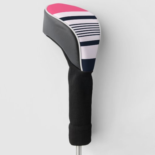 Pink Blue Pastel Stripes Golf Head Cover