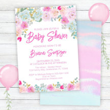 Pink Blue Peach Purple Baby Shower