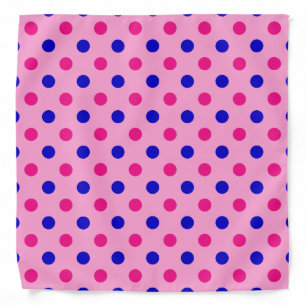 Pink Blue Pink Polka Dot Pattern Bandana